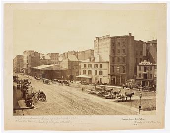 OTTO EBBINGHAUS & SWIFT, photographers Photograph of Hudson River Rail Road station in Manhattan. 1864.                                          